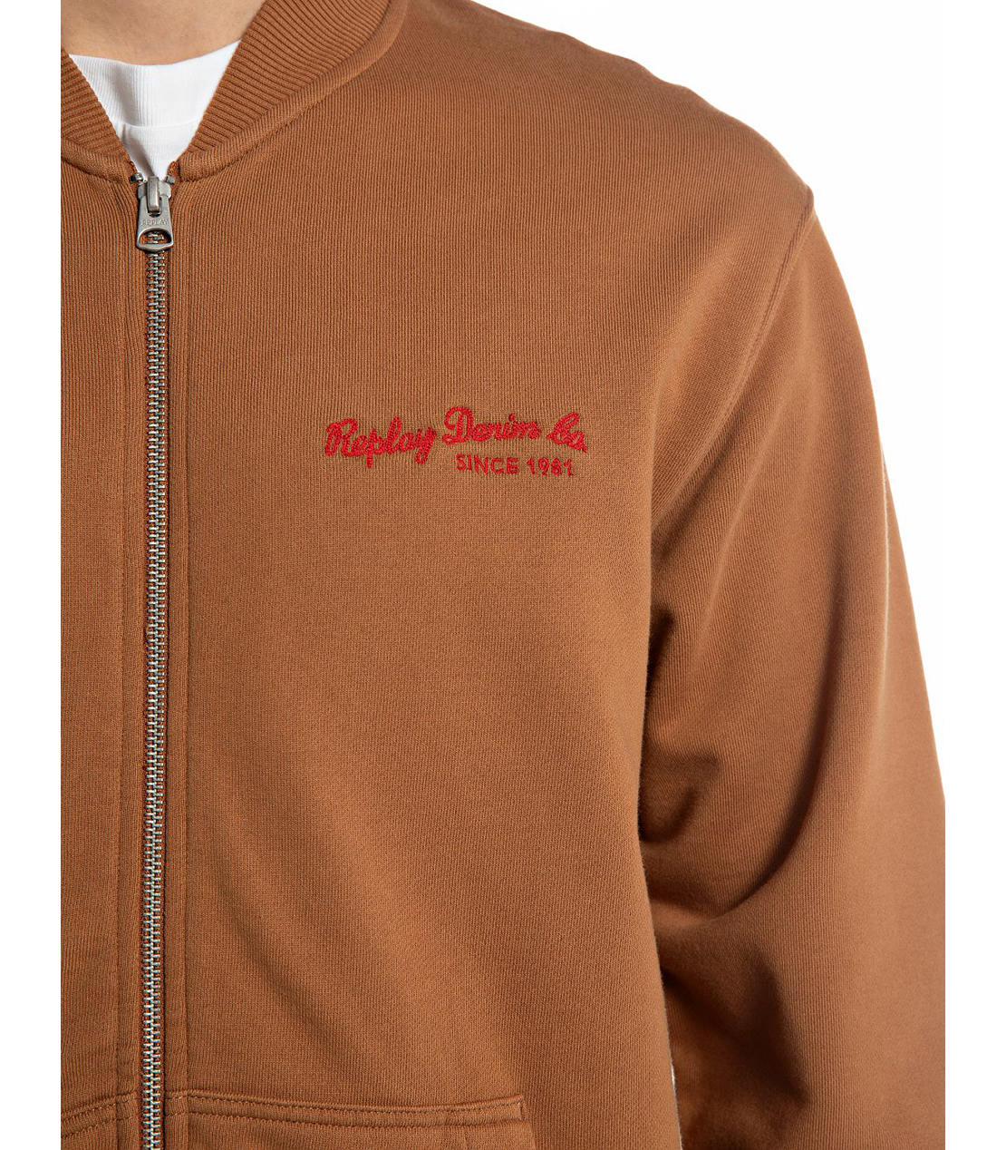 レタリング刺しゅう フルジップスウェットシャツ 詳細画像 ブランデー 4